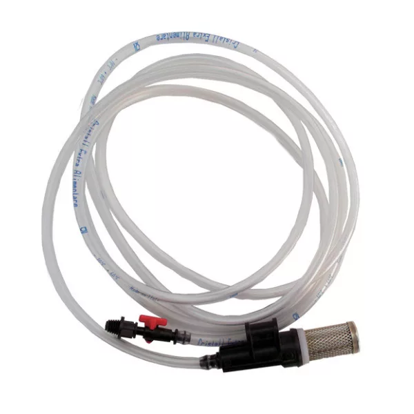 Tápoldatfelszívó 3m 8/5-ös víztiszta csővel, szabályzó csappal szűrővel