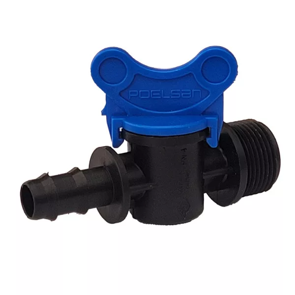 Csap 16-os bordás csatlakozás x 3/4" külső menetes (kék)