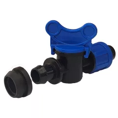   Fordított szorítású csepegtetőcső csapos indító 20mm x körmös, 16-os gumigyűrűvel