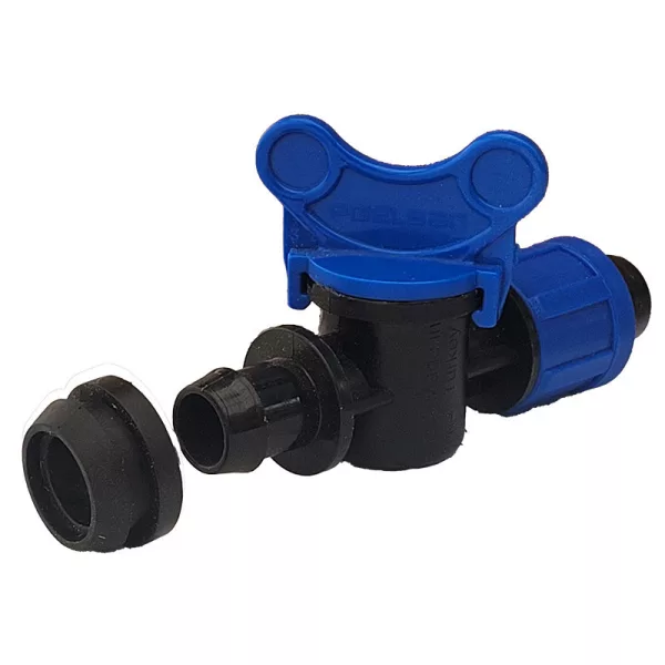 Fordított szorítású csepegtetőcső csapos indító 20mm x körmös, 16-os gumigyűrűvel