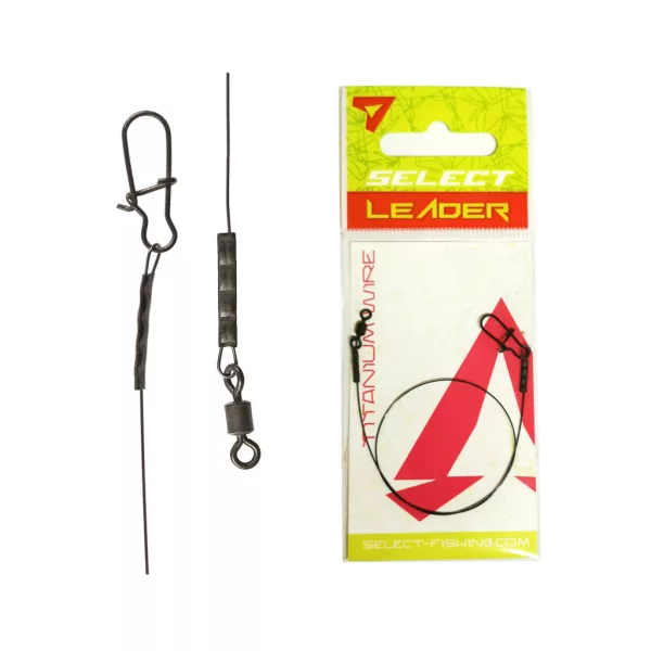 Select Titanium előke 20cm 5kg forgóval és kapoccsal