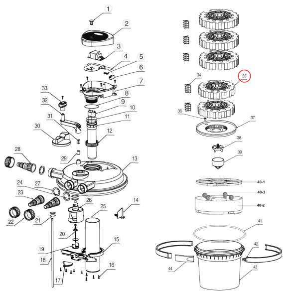 SunSun pótszivacs kék CPF-20000 CPF-30000 tószűrőbe