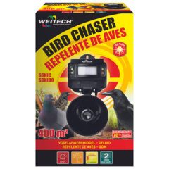   Weitech solar ultrahangos kültéri madárriasztó /400 m2- alkonyérzékelő IP44