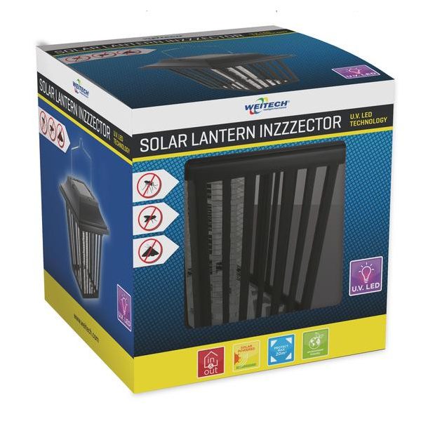 Weitech Solar-led szúnyog és légycsapda kültéri használatra, 20 m2 