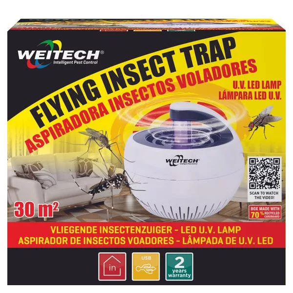Weitech beltéri rovarcsapda 30m2, 6db/krt