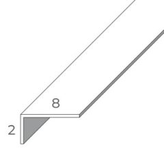   8/2 L alakúra hajlított szürke fóliabádog profil 2 méteres szál ár/fm