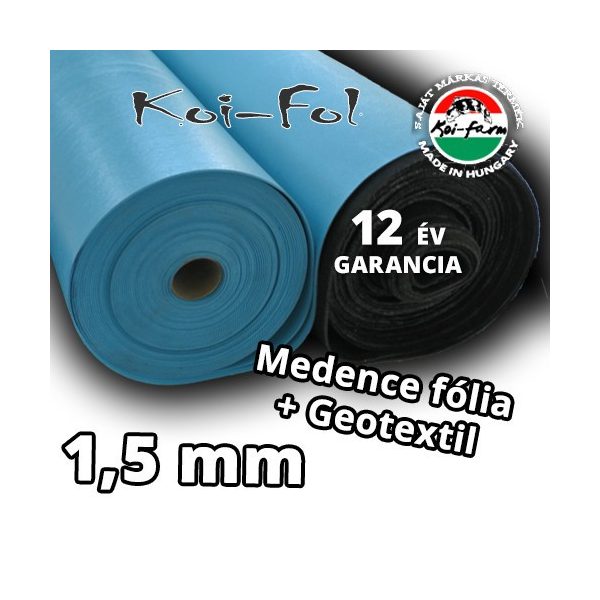Koi-Fol Lágy PVC Tófólia Kék 1,5 mm + GEOTEXTILIA  ár/m2