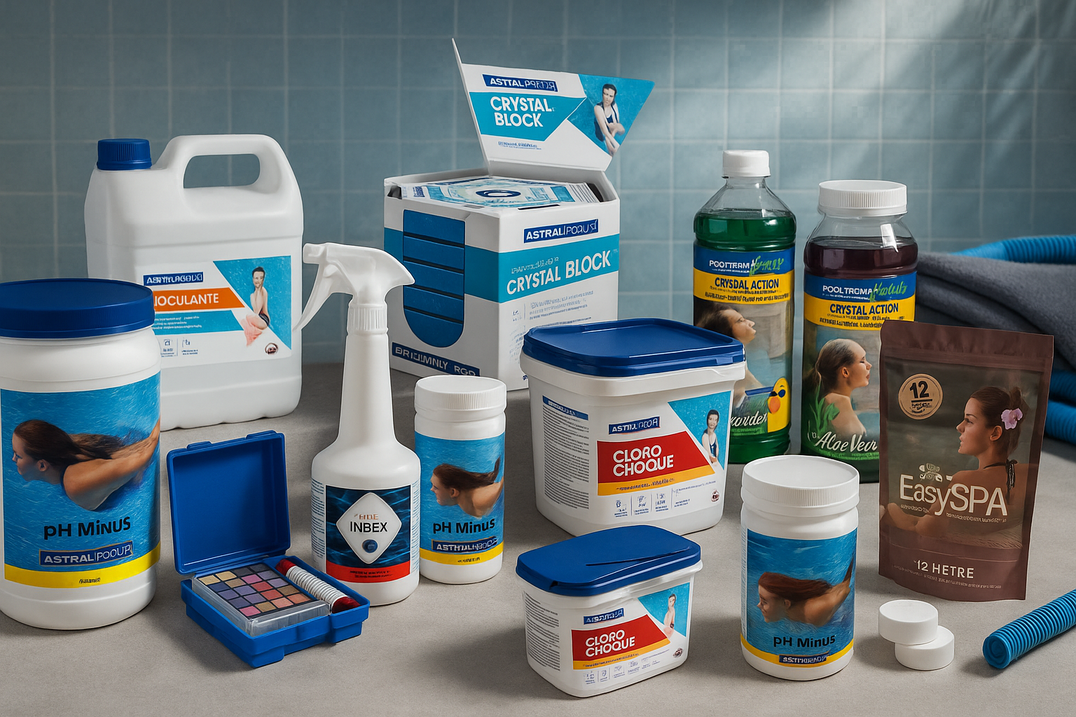 Medence vízkezelő szerek, klór, algaölő, pH szabályozók