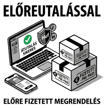 Előre utalással (Következő munkanapon felvesszük önnel a kapcsolatot. A Készleten lévő termékek automatikusan számlázódnak. Kérjük, várja meg munkatársunk email értesítését is az utalás előtt)