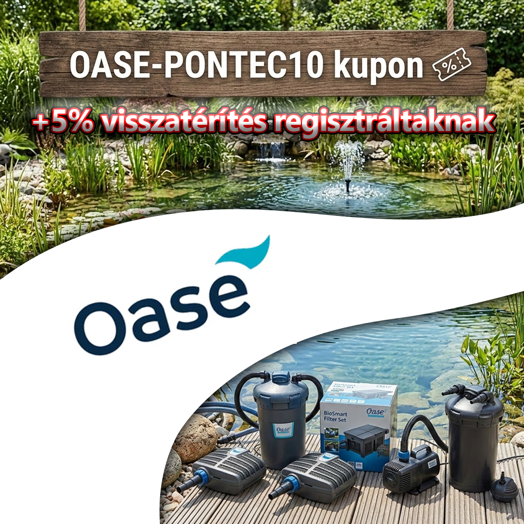 Oase és Pontec kerti tó technikai termék akció 10% + 5%